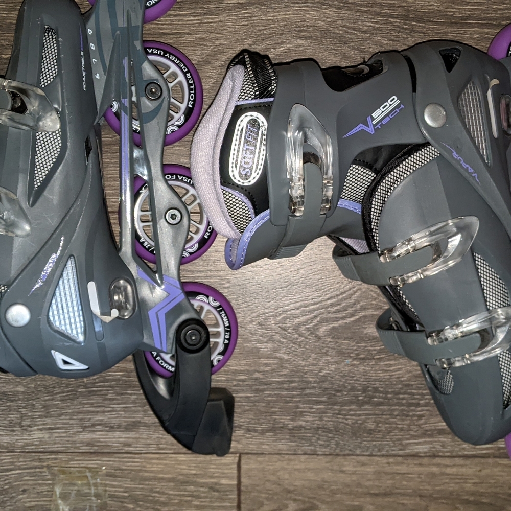 Women's rollerblades gray purple size 6-9 500 VTech
